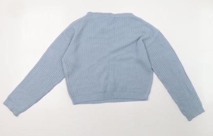 Womens UK Size L Boohoo Blue Pullover Sweatshirt