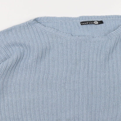 Womens UK Size L Boohoo Blue Pullover Sweatshirt