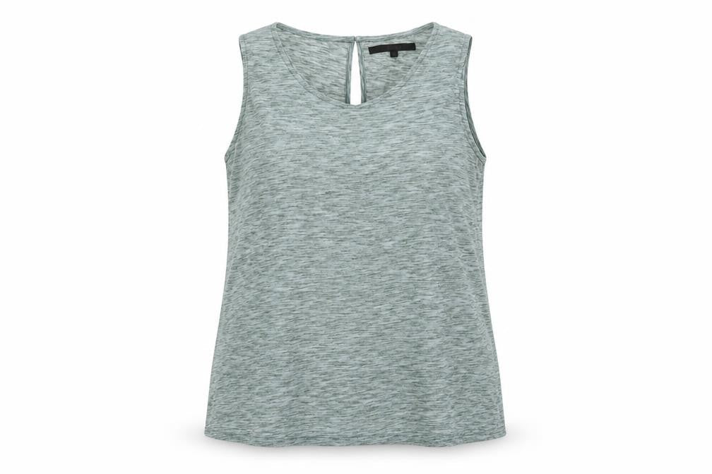 Front view of Minimum women’s green basic tank, size L