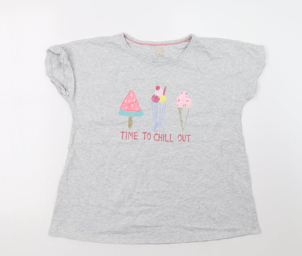 Front view of John Lewis women’s grey pyjama top, size M