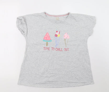 Front view of John Lewis women’s grey pyjama top, size M