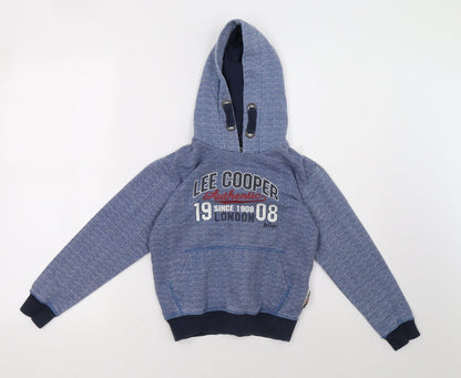 Additional front view of Lee Cooper boys’ blue pullover hoodie, size 7-8, years