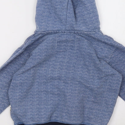 Brand and care label for Lee Cooper boys’ blue pullover hoodie, size 7-8, years