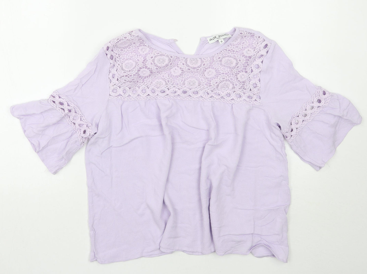 Womens UK Size S Jaune Rouge Purple Basic Blouse