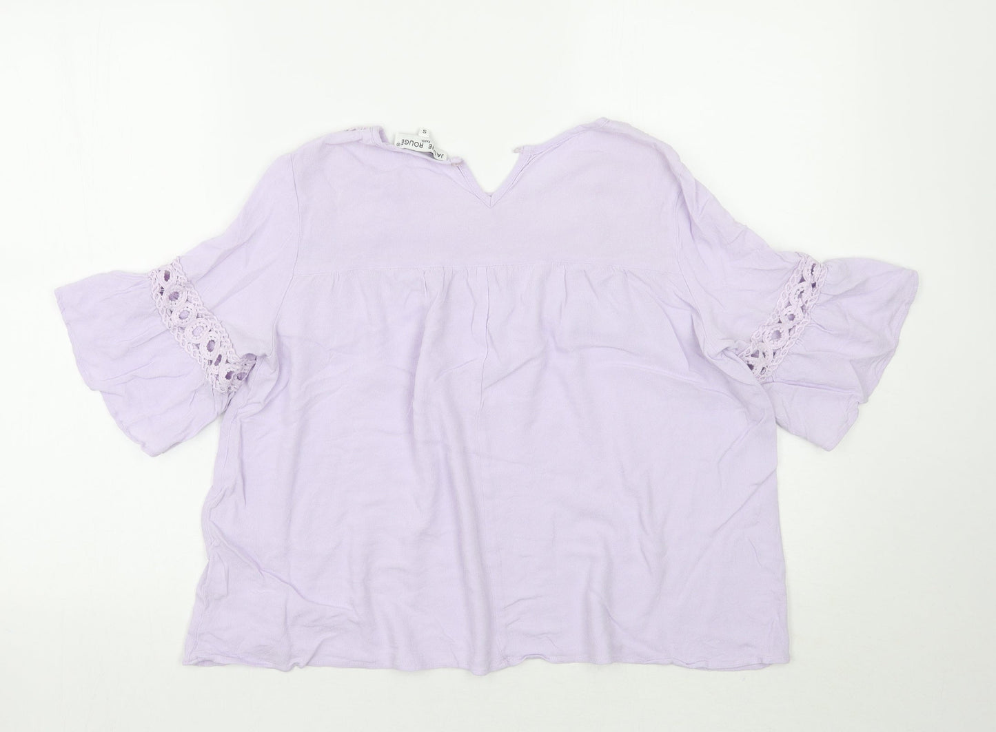 Womens UK Size S Jaune Rouge Purple Basic Blouse