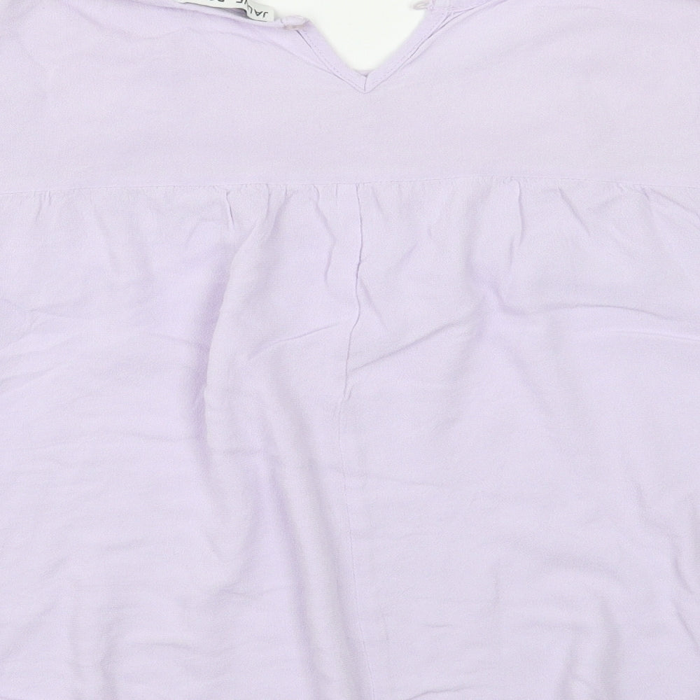 Womens UK Size S Jaune Rouge Purple Basic Blouse