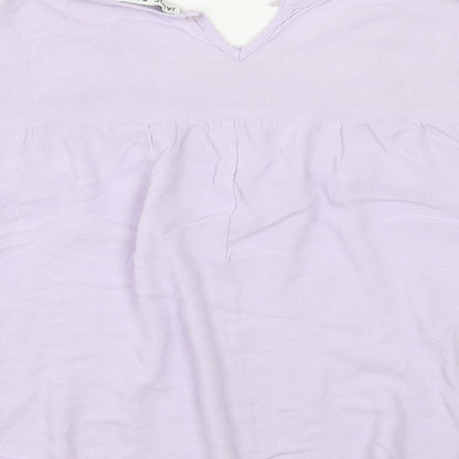 Womens UK Size S Jaune Rouge Purple Basic Blouse