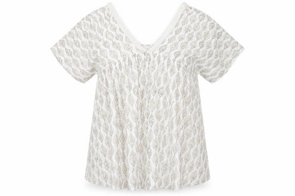 Front view of Cupshe women’s white floral a-line, size S