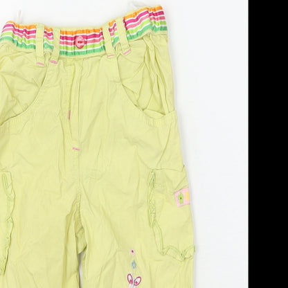 In style Girls Green Floral  Cargo Trousers Size 12-18 Months
