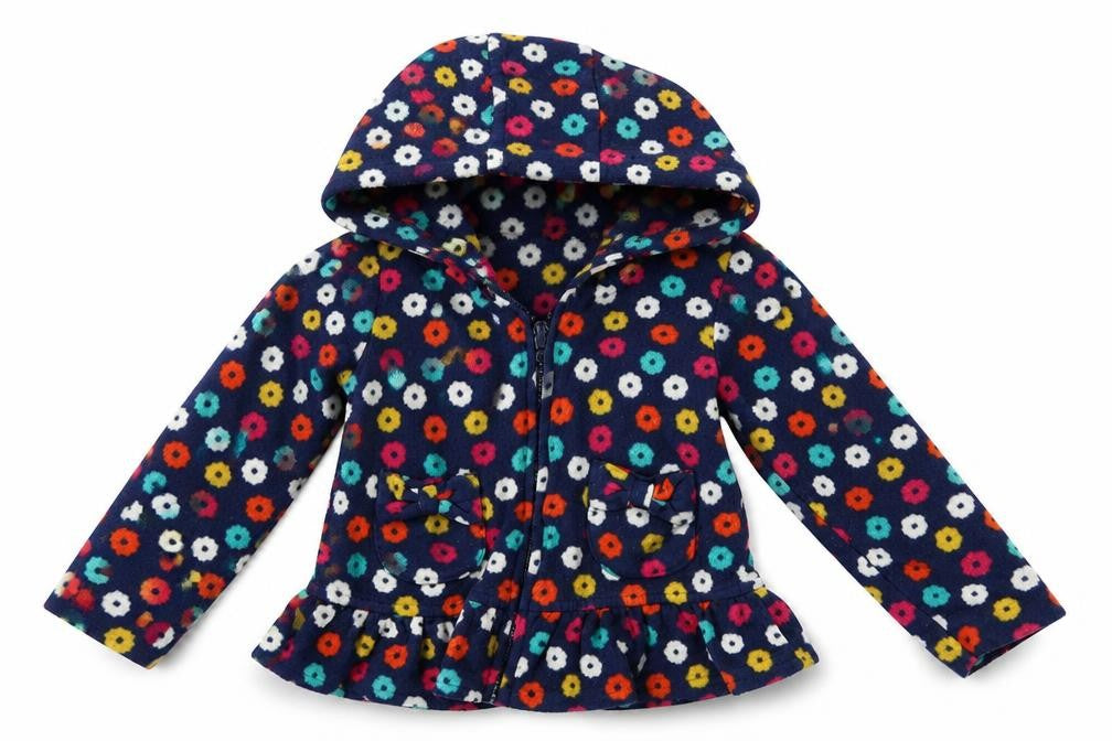 Front view of George girls’ blue floral jacket, size 2, years