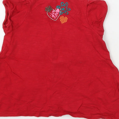 Marks and Spencer Girls Red   Basic T-Shirt Size 12 Months