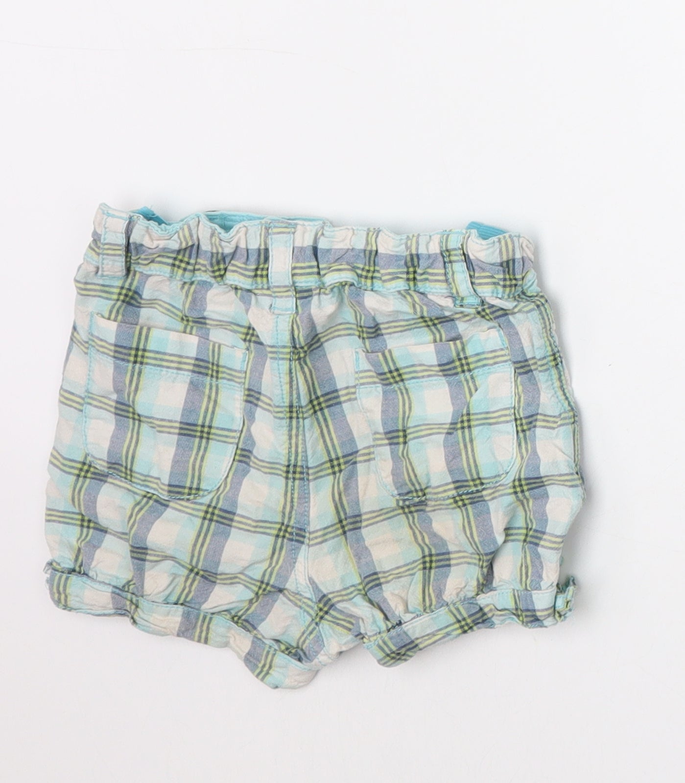 Cherokee Boys Blue Check  Cropped Trousers Size 12-18 Months