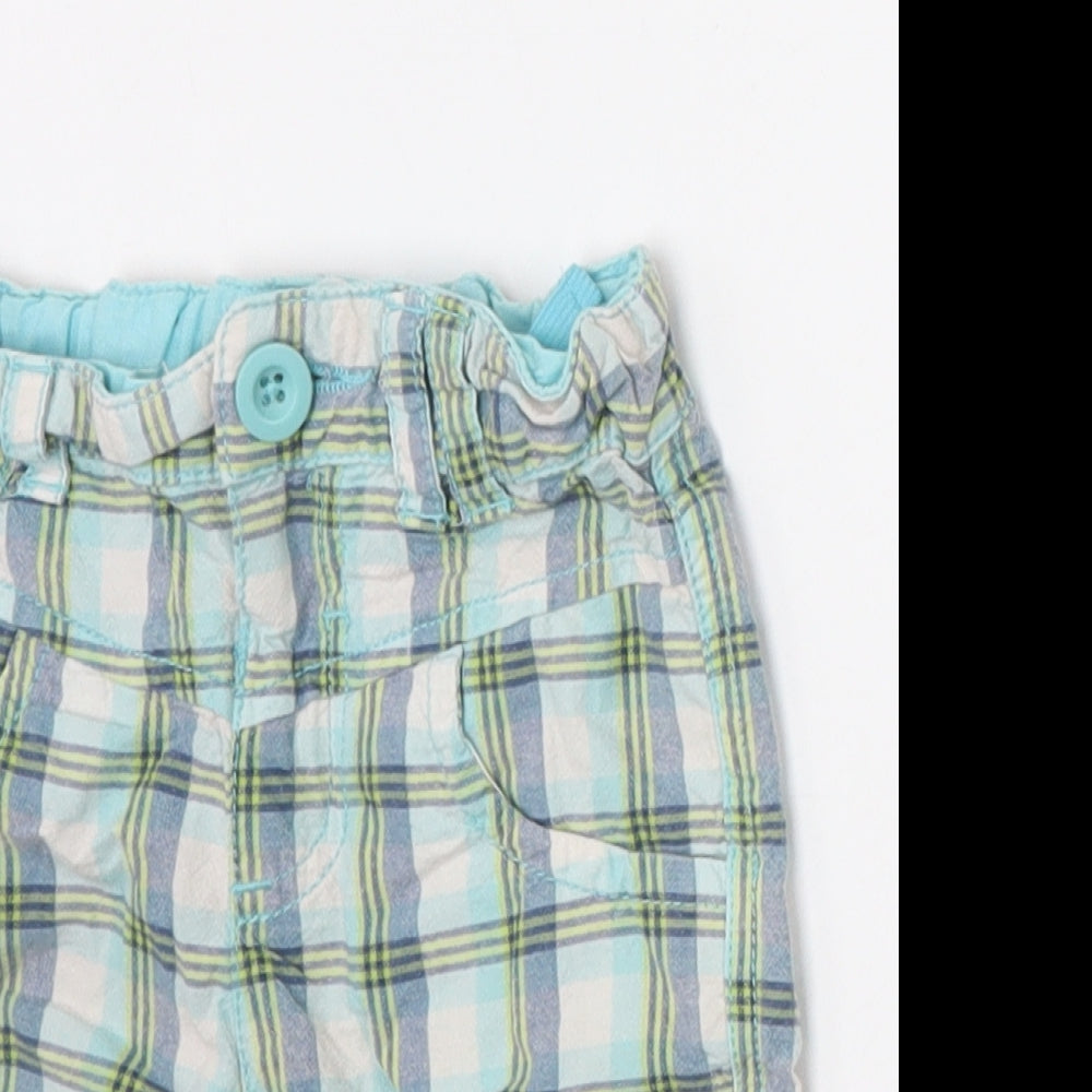 Cherokee Boys Blue Check  Cropped Trousers Size 12-18 Months