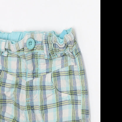 Cherokee Boys Blue Check  Cropped Trousers Size 12-18 Months