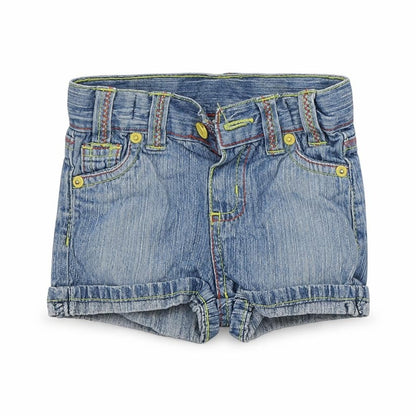Front view of Preworn Baby Blue Cropped Trousers, size 9-12, Months