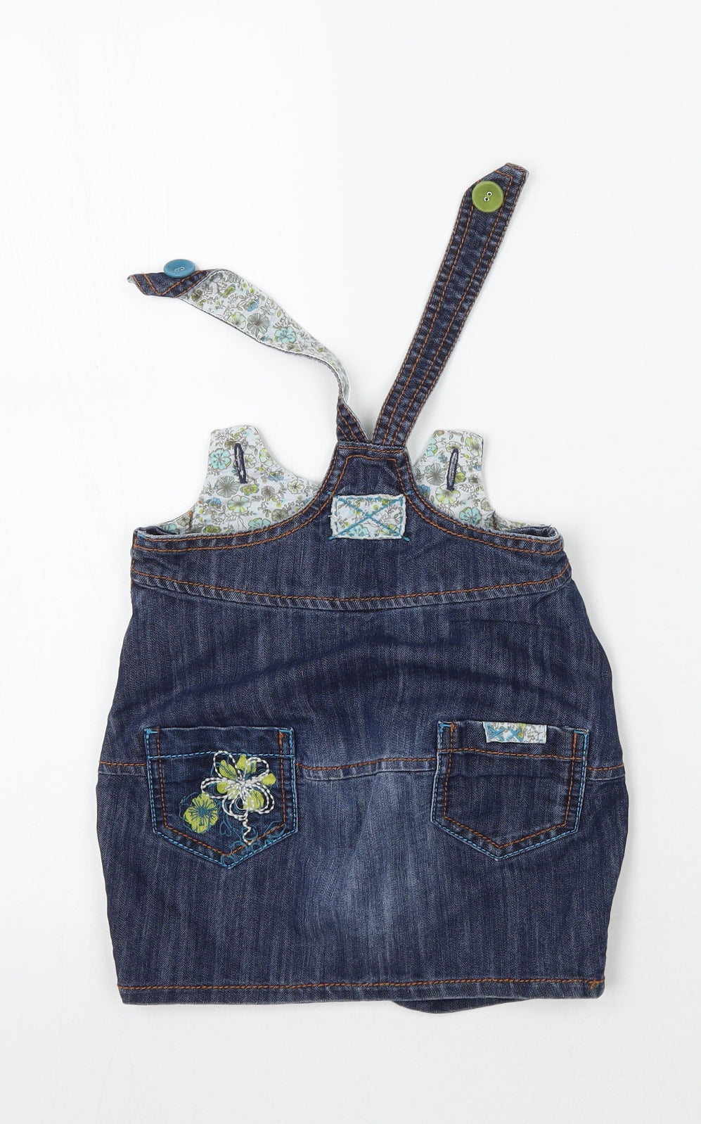 NEXT Girls Blue   Pinafore/Dungaree Dress  Size 6-9 Months