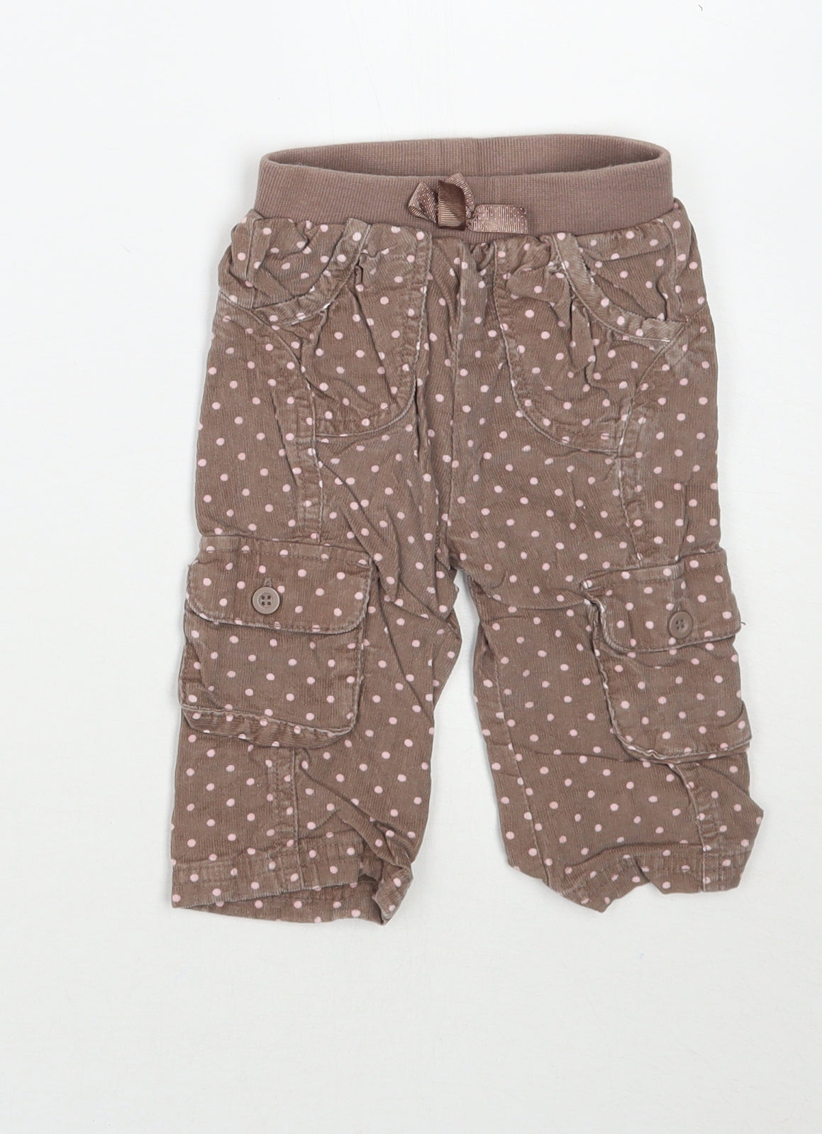 George Girls Black Polka Dot  Cargo Trousers Size 6-9 Months