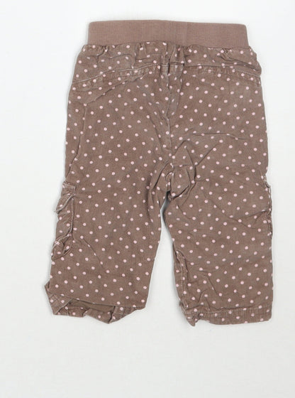 George Girls Black Polka Dot  Cargo Trousers Size 6-9 Months