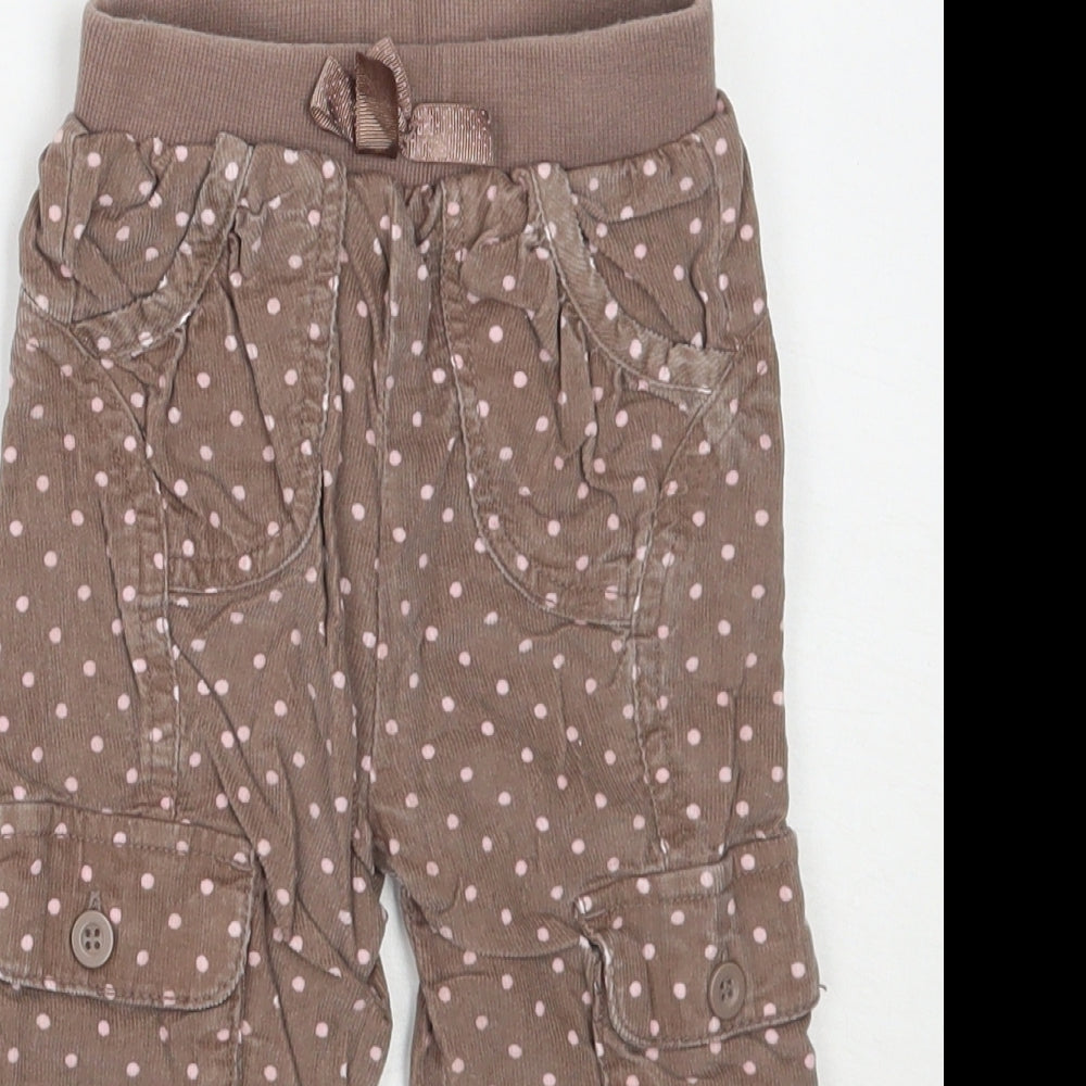 George Girls Black Polka Dot  Cargo Trousers Size 6-9 Months