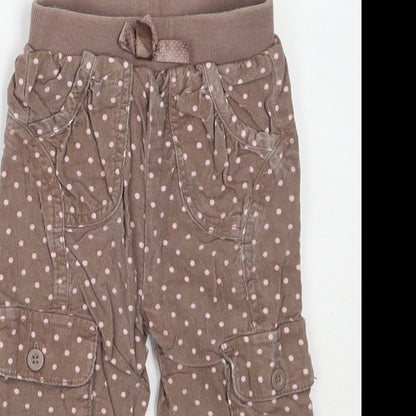 George Girls Black Polka Dot  Cargo Trousers Size 6-9 Months