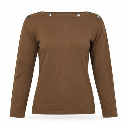 Womens UK Size 8 Star Brown Pullover Jumper