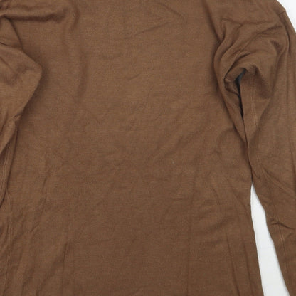 Womens UK Size 8 Star Brown Pullover Jumper