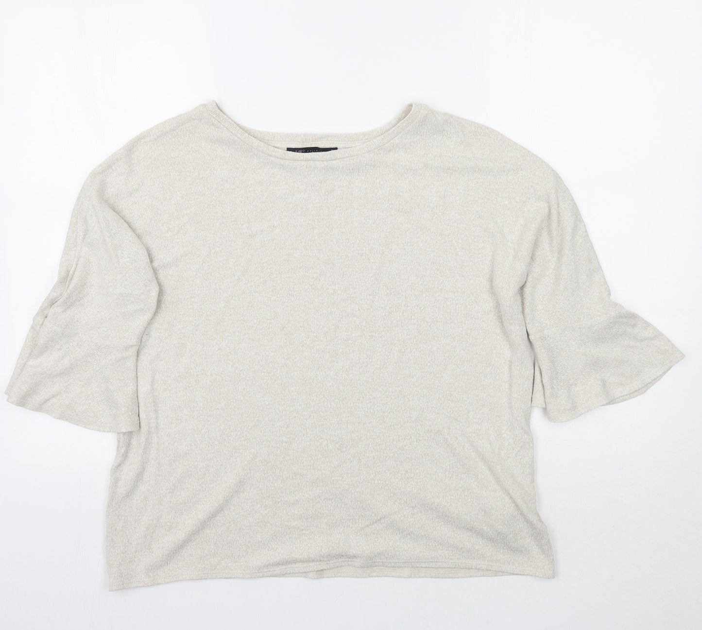 Womens UK Size 12 Marks and Spencer Beige Basic T-Shirt