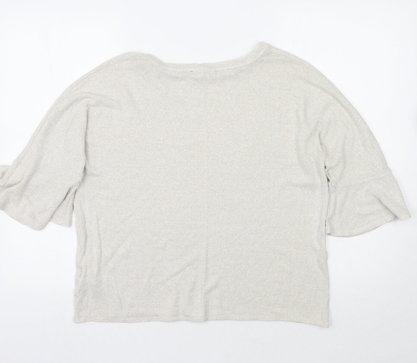 Womens UK Size 12 Marks and Spencer Beige Basic T-Shirt