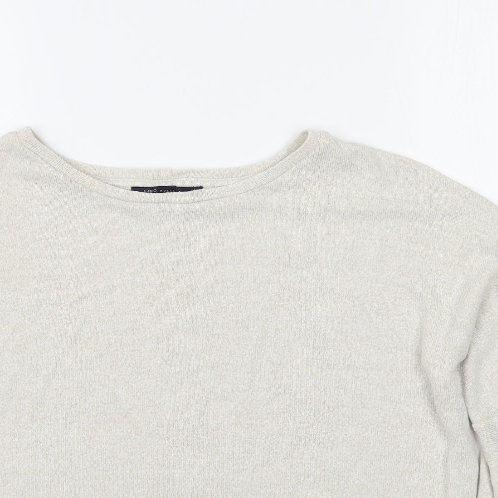 Womens UK Size 12 Marks and Spencer Beige Basic T-Shirt