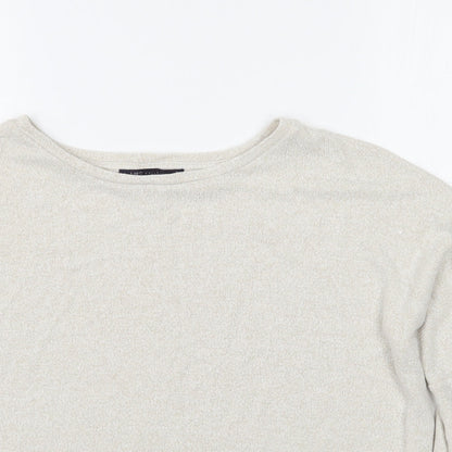 Womens UK Size 12 Marks and Spencer Beige Basic T-Shirt