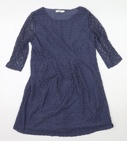 Colline Womens Blue Floral  A-Line  Size 10