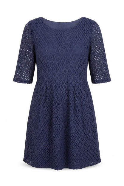 Front view of Colline women’s blue floral a-line, size UK 10