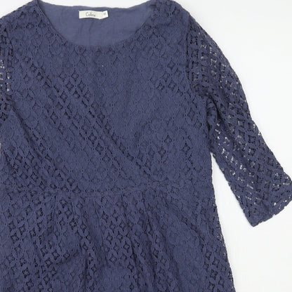 Colline Womens Blue Floral  A-Line  Size 10