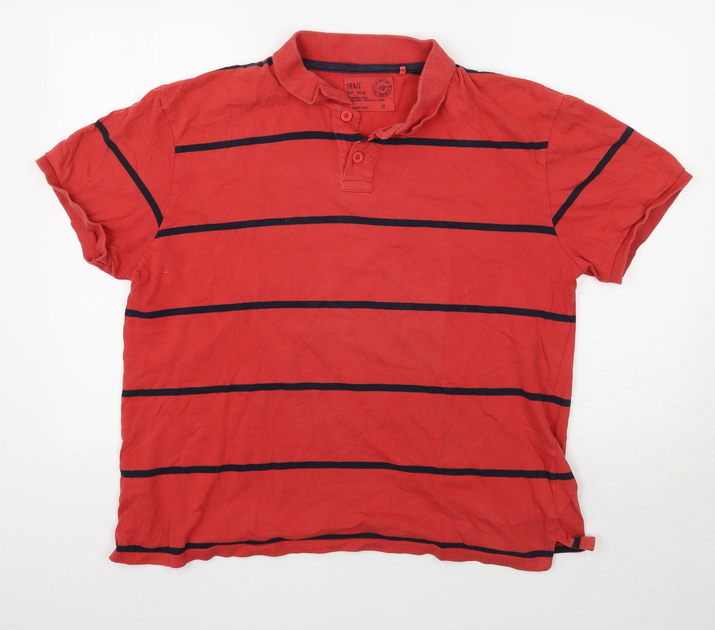BHS Mens Red Striped   Polo Size XL