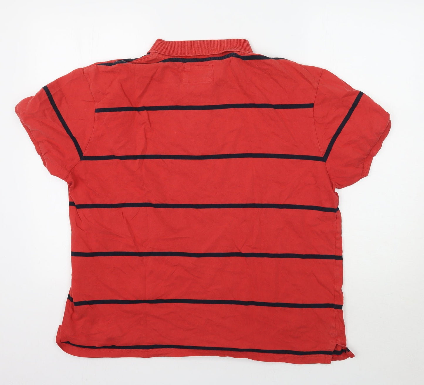 BHS Mens Red Striped   Polo Size XL