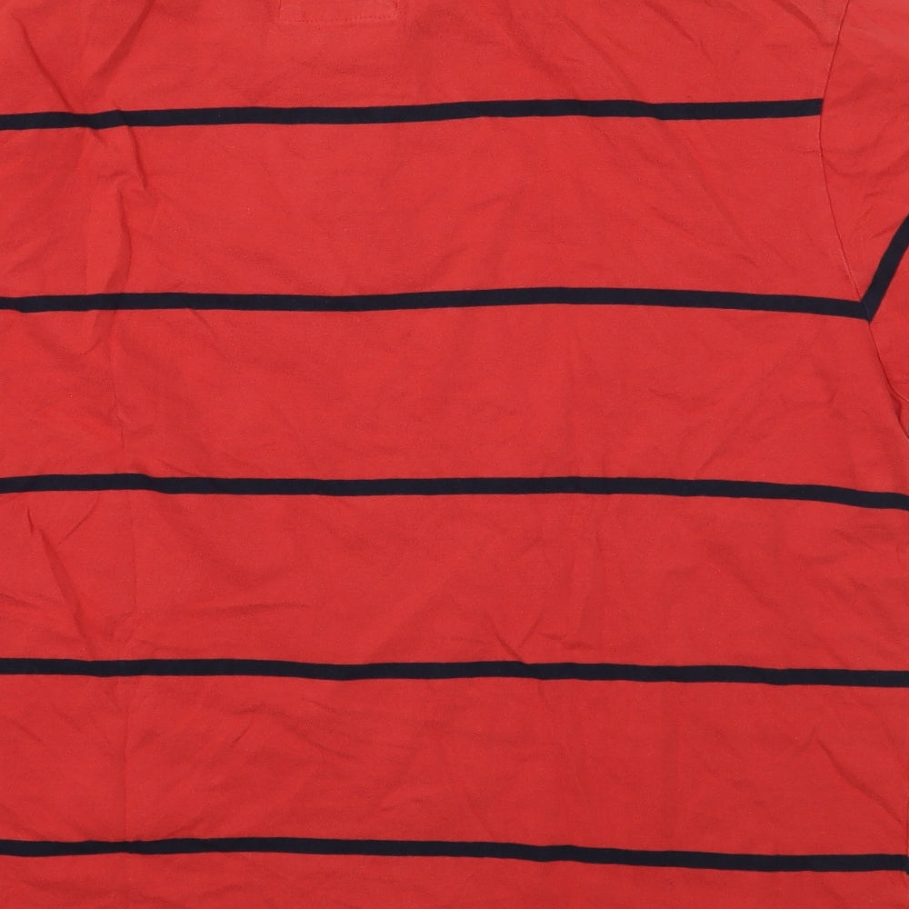 BHS Mens Red Striped   Polo Size XL
