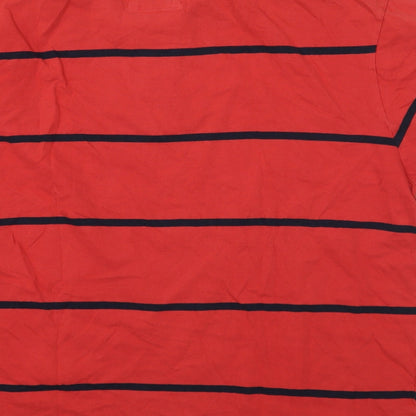BHS Mens Red Striped   Polo Size XL