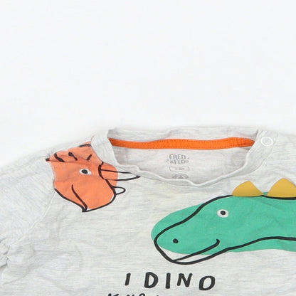 Fred & flo Boys Grey   Basic T-Shirt Size 3-6 Months