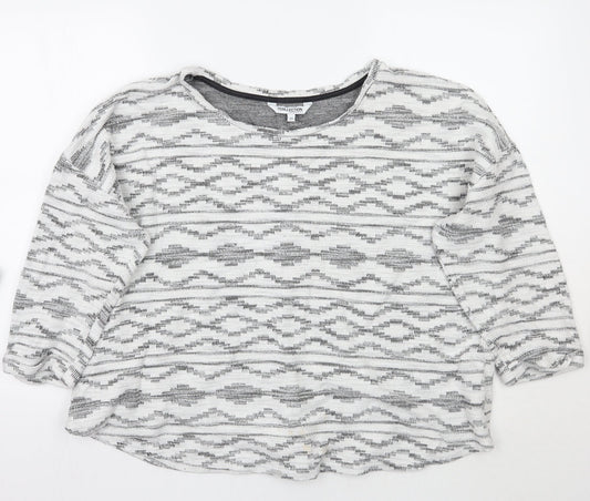Debenhams Womens White Geometric  Pullover Jumper Size 20
