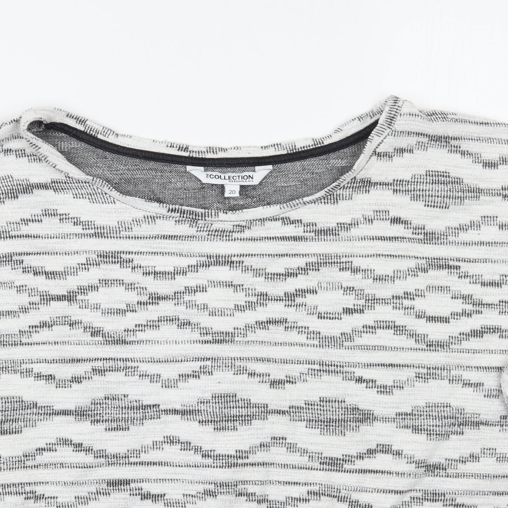 Womens UK Size 20 Debenhams White Pullover Jumper