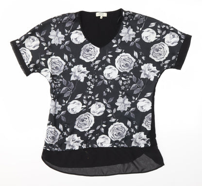 Womens UK Size 8 Matalan Black Basic Blouse