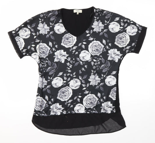Womens UK Size 8 Matalan Black Basic Blouse