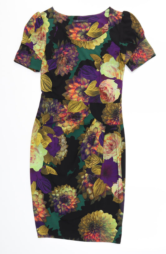 M&S Womens Multicoloured Floral  Pencil Dress  Size 8