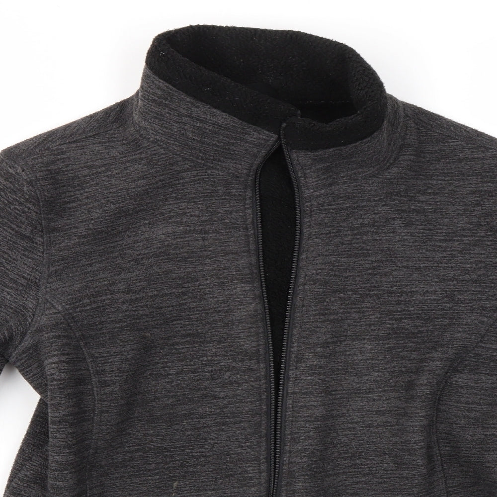 Close-up detail of 32 Degrees women’s grey full zip jumper, size S