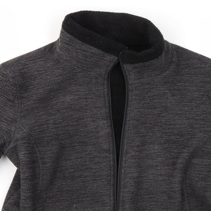 Close-up detail of 32 Degrees women’s grey full zip jumper, size S