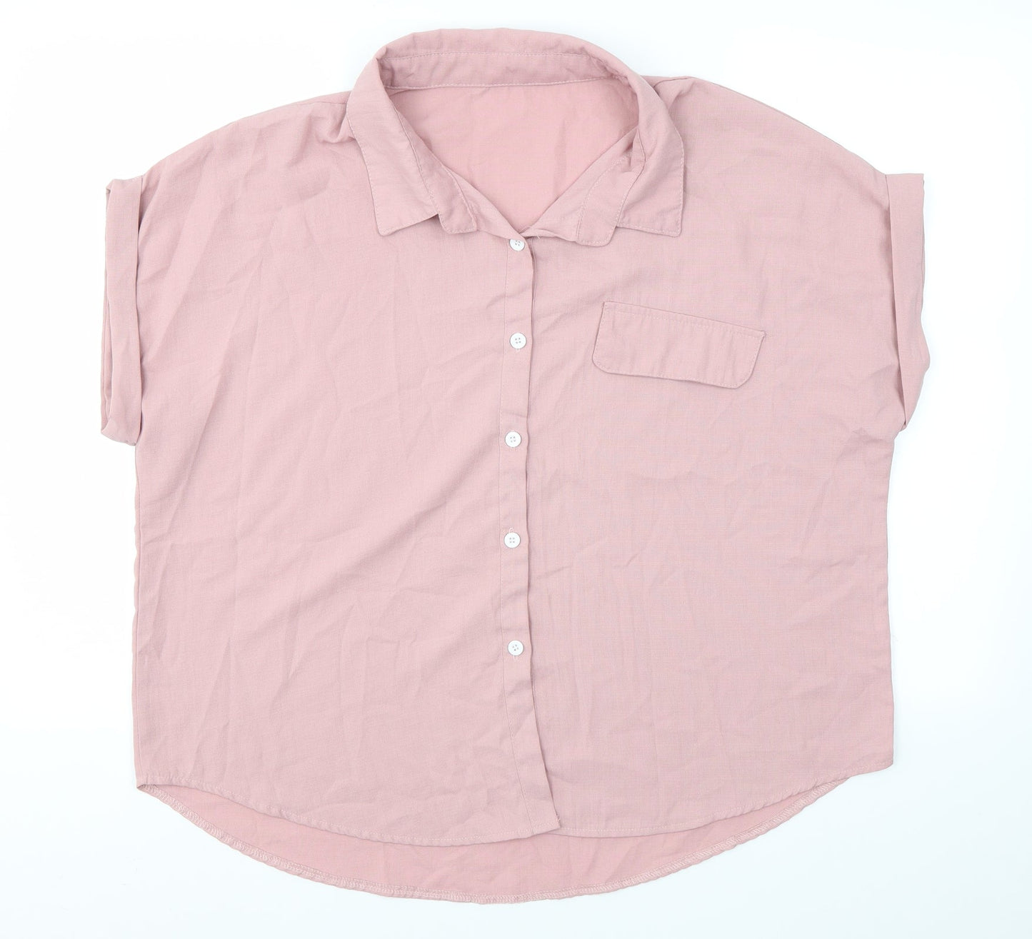 SheIn Womens Pink   Basic Button-Up Size XL