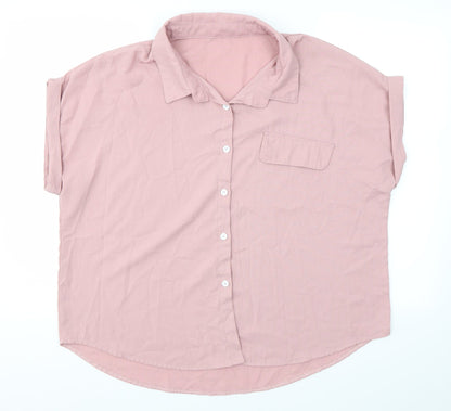 SheIn Womens Pink   Basic Button-Up Size XL