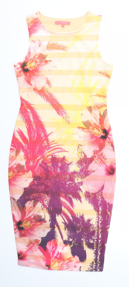 NEXT Womens Multicoloured   Pencil Dress  Size 8