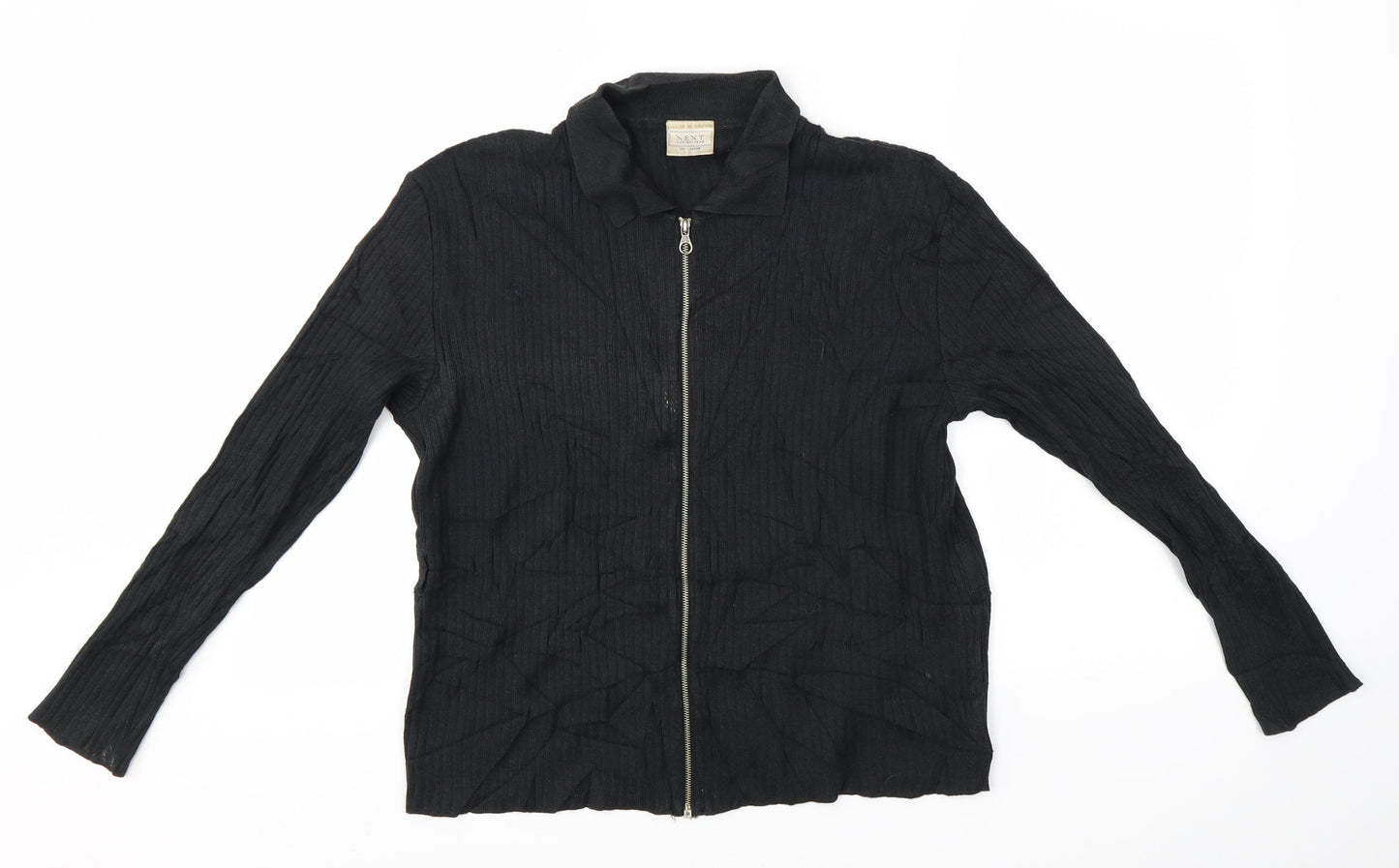 Womens UK Size L NEXT Black Full Zip Jumper