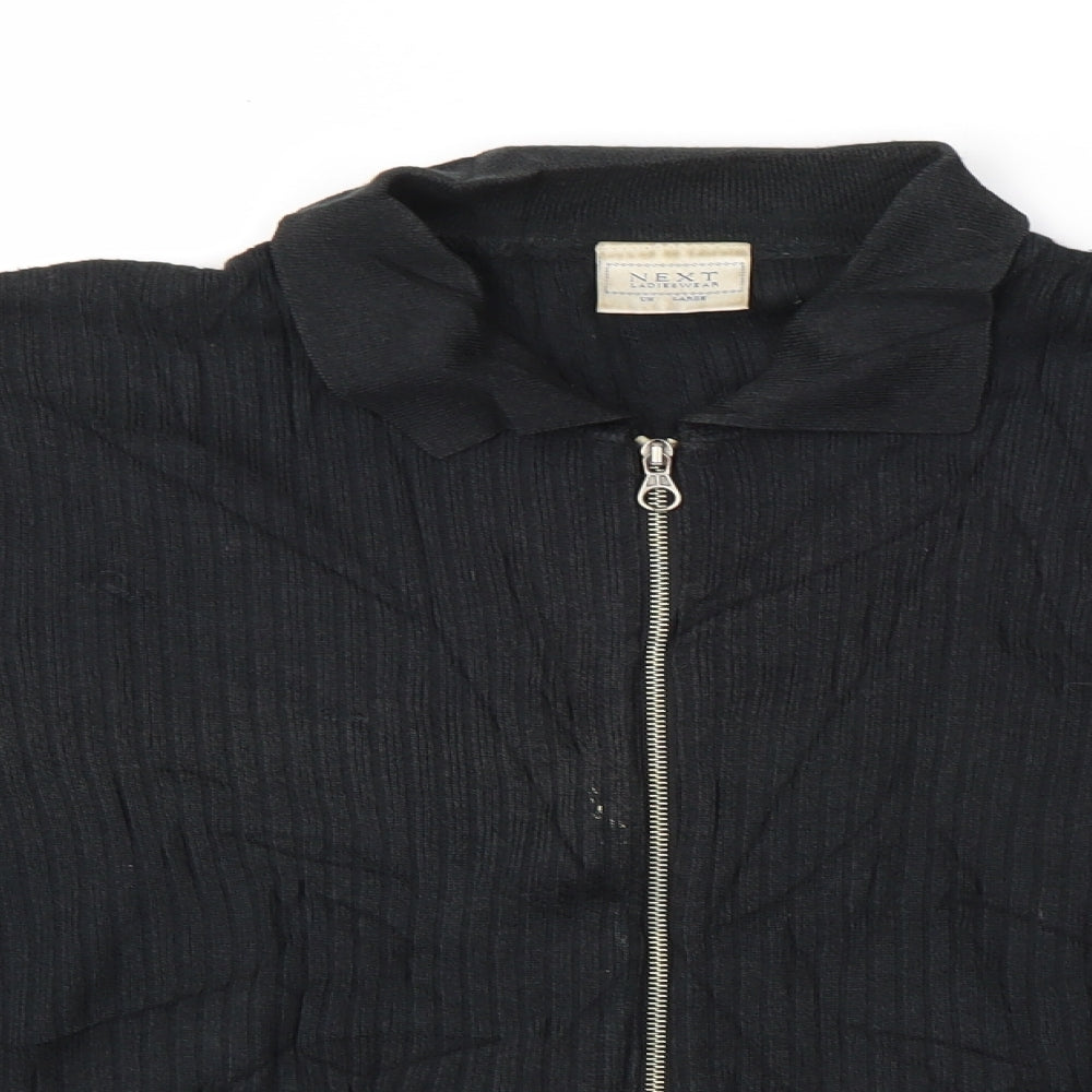 Womens UK Size L NEXT Black Full Zip Jumper